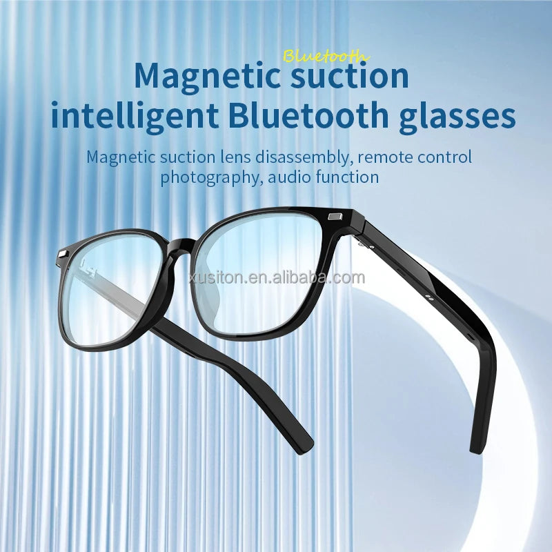 Smart audio glasses magnetic lenses