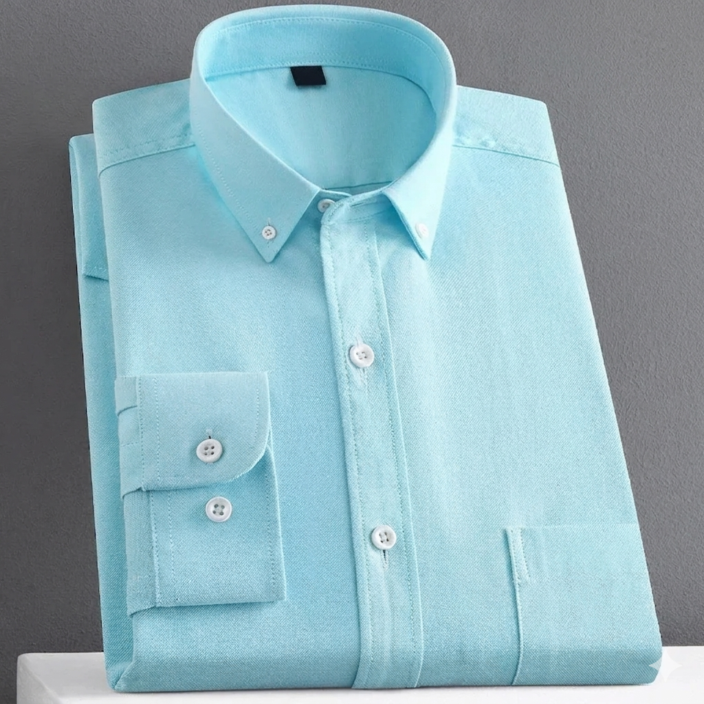 Men's Yarn-Dyed Oxford Shirt – Long Sleeve Cotton