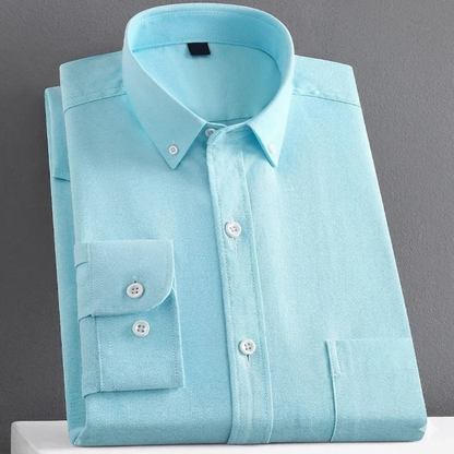 Men's Yarn-Dyed Oxford Shirt – Long Sleeve Cotton