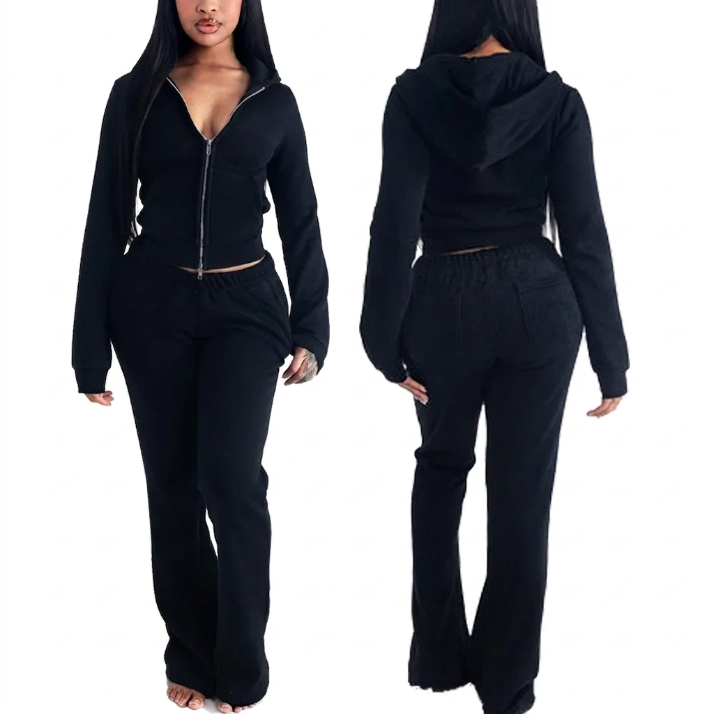 Set  Ladies Outfits Workout Fitness Jogger Leggings Set Yoga Jacket Flare Pant Women Tracksuit Set