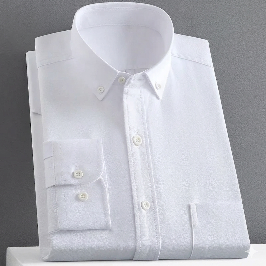 Men's Yarn-Dyed Oxford Shirt – Long Sleeve Cotton