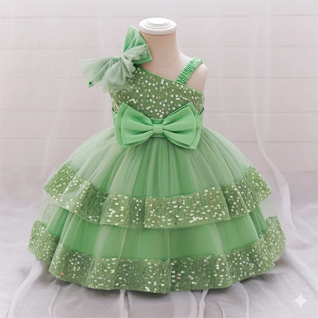 Competitively Priced Short Off-Shoulder Sequin Dress for Baby Girls OEM ODM Party Style Princess Dress Children.