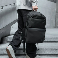 Durable Oxford Men's Backpack with Patch Logo Waterproof Laptop Backpacks for Men Outdoor School Backpack Business