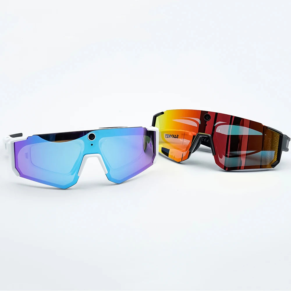 Wraparound camera sunglasses front