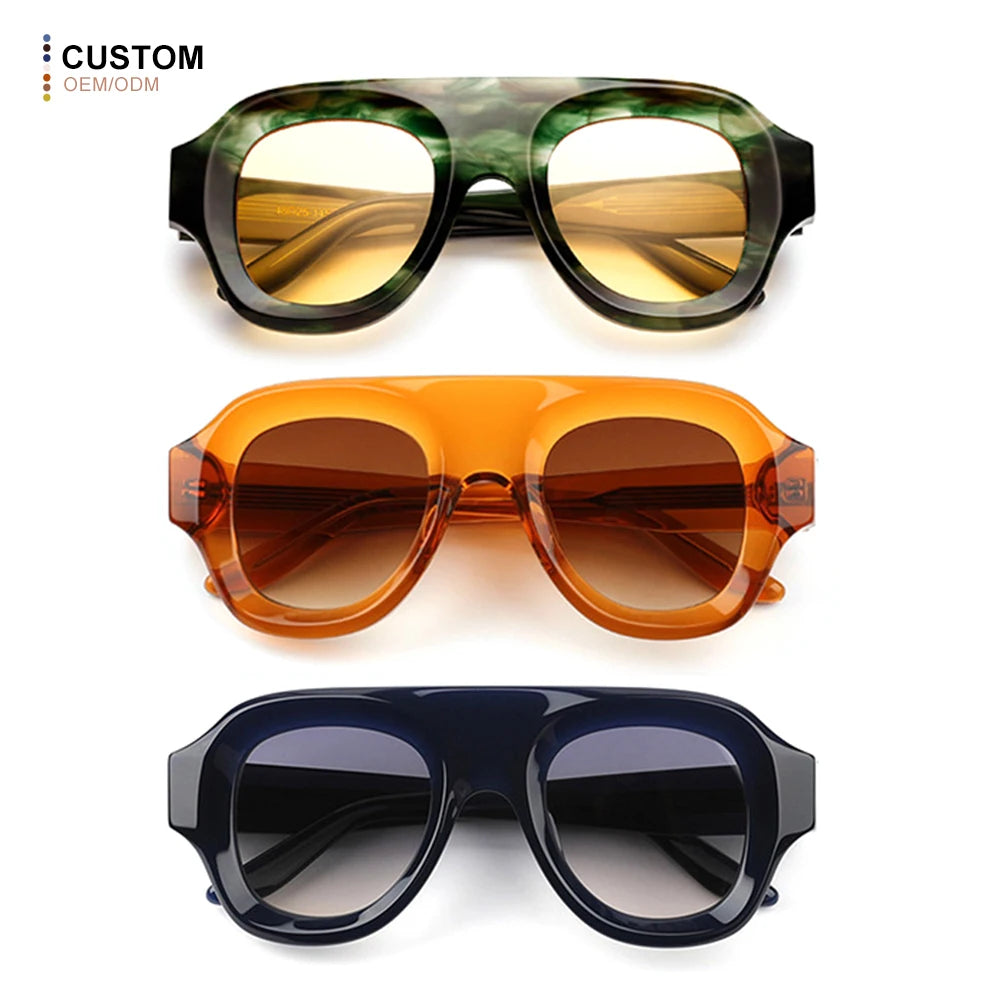 MCROONS Oversized Luxury Acetate Sunglasses, CR39 Lens, Unisex