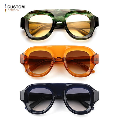 MCROONS Oversized Luxury Acetate Sunglasses, CR39 Lens, Unisex