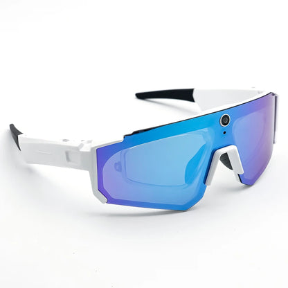 Wraparound camera sunglasses camera detail