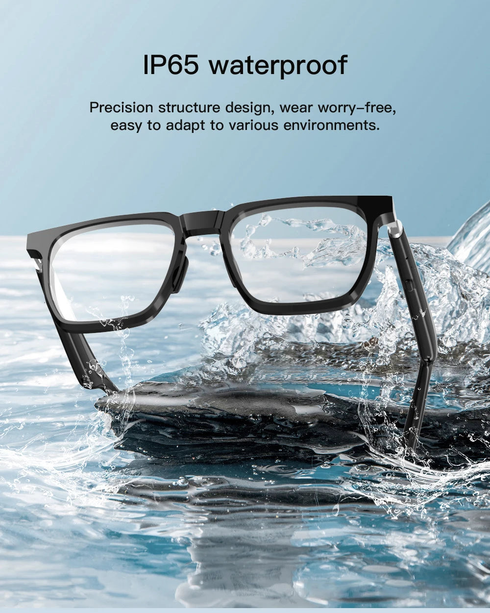 Audio glasses water resistance