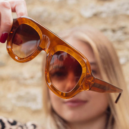 MCROONS Classic Oval Acetate Sunglasses — CR39 Lens, Unisex