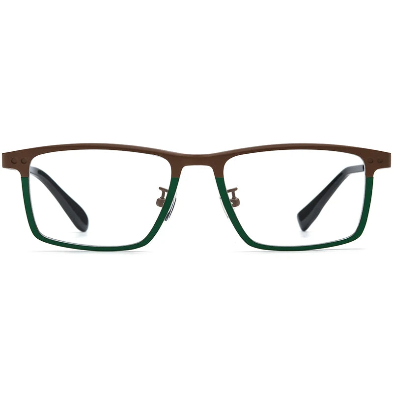 MCROONS Square Titanium Glasses front view