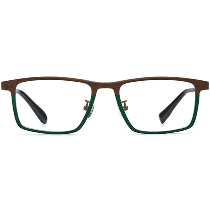 MCROONS Square Titanium Glasses front view