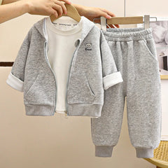 Children's Casual Sweatshirt Set Spring New Baby Hooded Boys' Zipper Cardigan Girls' Sportswear  Children's Clothing