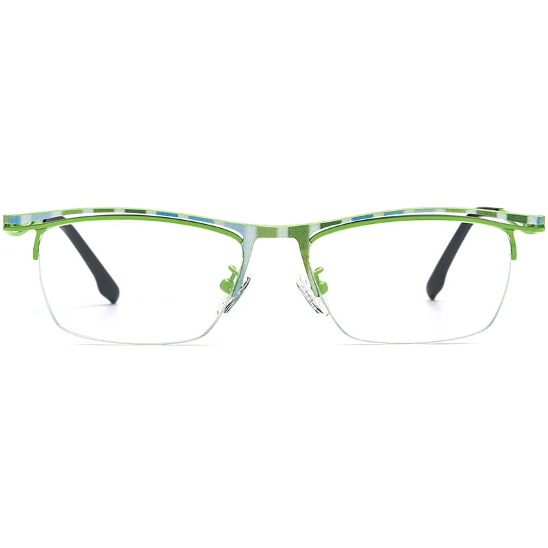 MCROONS Square Titanium Glasses front view