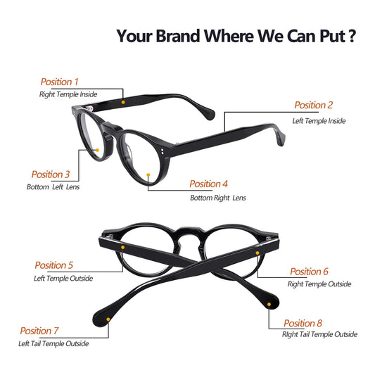 MCROONS Retro Square Acetate Glasses — Full Rim, Unisex