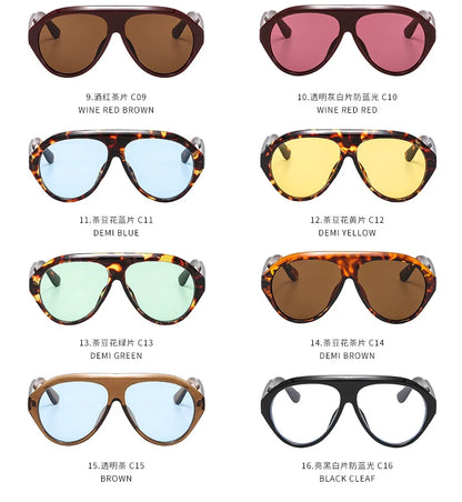 MCROONS Oversized Shield Pilot Sunglasses, UV400, Unisex