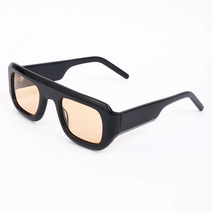 MCROONS Vintage Rectangle Acetate Sunglasses — Polarised TAC, Unisex