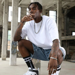 Quality Cotton Custom Oversize Hip-hop Style Men's T-shirts Loose Casual Men's Short-sleeved T-shirts.