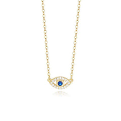 Trendy Sapphire Evil Eye Necklace 925 Silver Jewelry 18k Gold Plated Evil Eye Jewelry