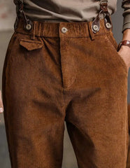 Autumn Classical Mid-Waist Slim Fit Cotton Men's Pencil Pants Anti-Static Cargo Pants Pocket Decoration