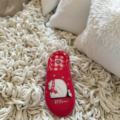 Winter Christmas Polar Bear Embroidered Slippers Cozy Plush Anti-Slip Indoor Home Footwear for Adults