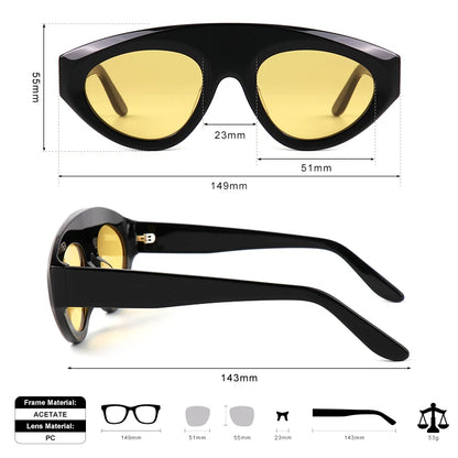 MCROONS Cat-Eye Acetate Polarised UV400 Unisex Sunglasses
