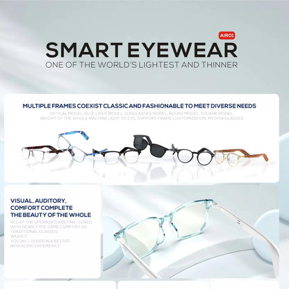 Ultralight audio glasses thin design
