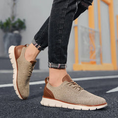 Breathable Lightweight Casual Knitted Shoes Anti-Slip Easy to Wear with  High Trendy Casual Walking Shoes