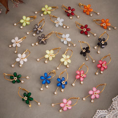 Personality Stainless Steel Multi-Color Resin Drop Earrings Exaggerated Water Drop Zircon Tassel Design Fashionable Earrings