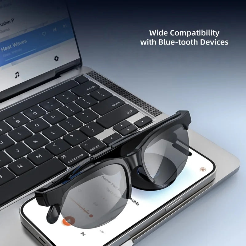 Smart audio glasses side view