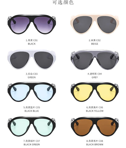 MCROONS Oversized Shield Pilot Sunglasses, UV400, Unisex