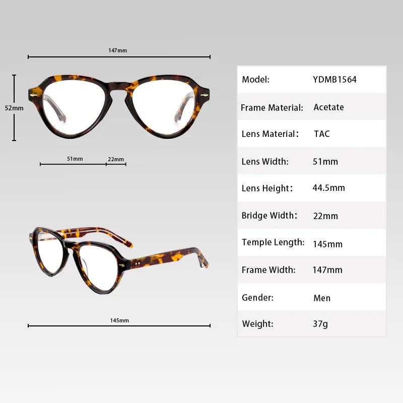 MCROONS Round Acetate Anti-Blue Light Glasses — Unisex