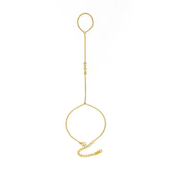 High-End 3 Stones Stainless Steel Hand Chain Tassel Bracelet Ring Dainty Zirconia Fashion Style Jewelry for Women