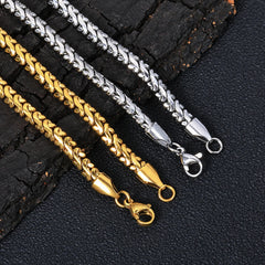 NUOYA Custom Thin Cuban Link Necklace Gold Plated Stainless Steel Waterproof Hip Hop Style High Quality Jewelry