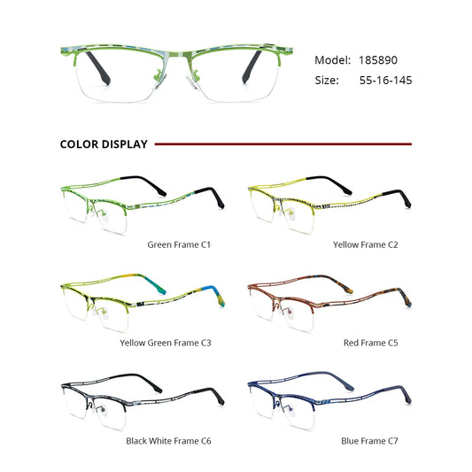 MCROONS Square Titanium Glasses colourways