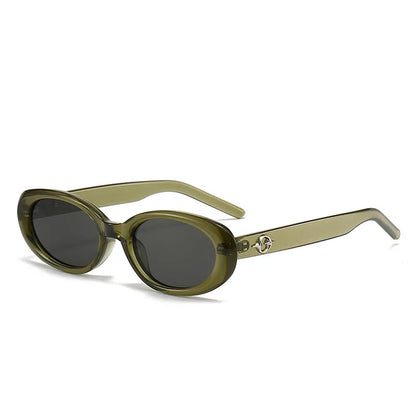 MCROONS Retro Small Frame Sunglasses - Olive Green