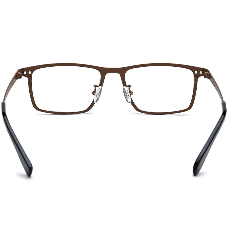 MCROONS Square Titanium Glasses back view