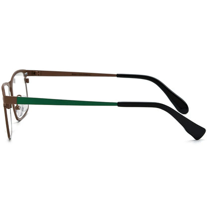 MCROONS Square Titanium Glasses side view