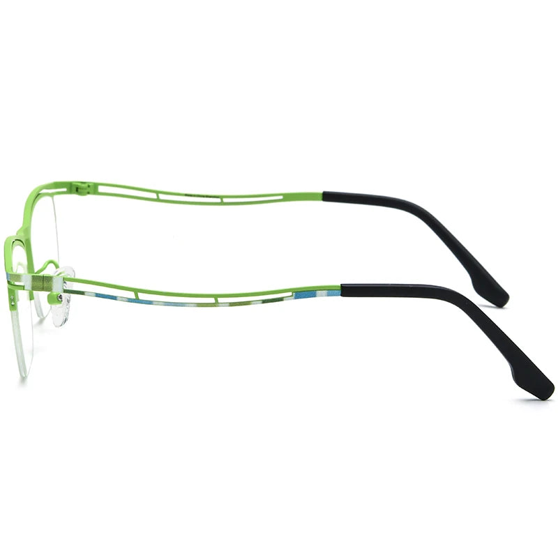 MCROONS Square Titanium Glasses side view