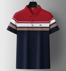 Men's 2025 Summer Business Casual for Polo Shirt New Arrival Lightweight Breathable Striped Knitted High Quality Short Length