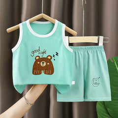 Wholesale Nice Price Summer Baby Clothes 2pcs Sleeveless Children's Vest Shorts Baby Boys' Clothing Sets