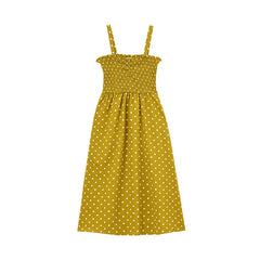 Women's 1950s Vintage Swing A-Line Dress Summer Casual Polka Dots Strap Apparel Dress