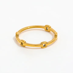 Joolim Jewelry Wholesale 18K Gold Plated Stainless Steel Ring Dainty Hollow Design for Women's Engagement Gift Party Wear