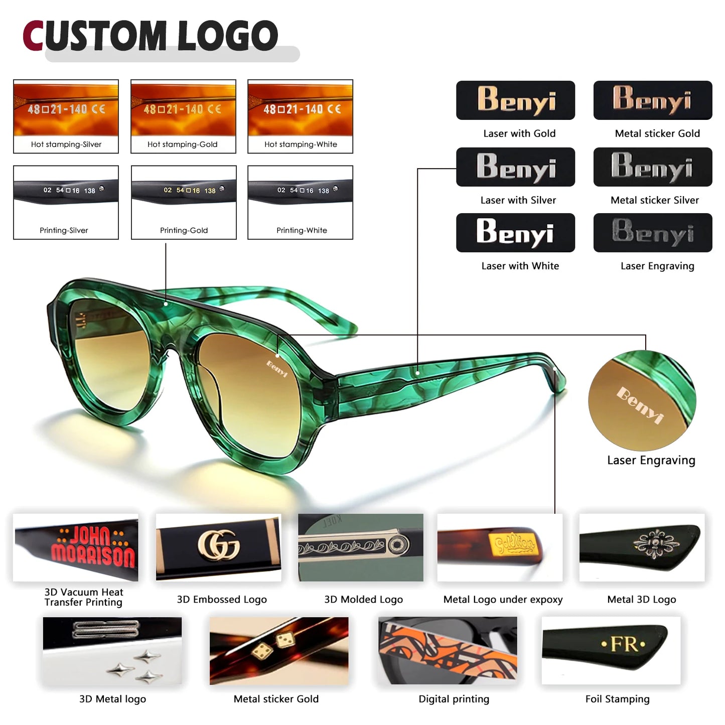 MCROONS Classic Square Acetate Unisex Sunglasses with CR39 Lens