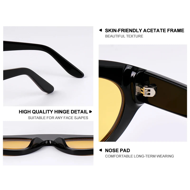MCROONS Cat-Eye Acetate Polarised UV400 Unisex Sunglasses