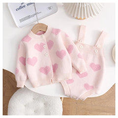 Newborn Knit Clothes Children Boys Knitted Casual Jacket Romper Baby Cute Sweater Custom Knitwear Clothing Sets