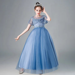 Summer Kids Girls Formal Party Wear Clothing Dress Baby Girls' Ball Gown Evening Dresses Girls Dresses 2-12Years
