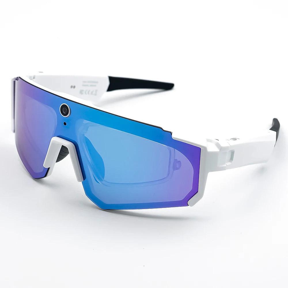 Sport camera sunglasses white blue