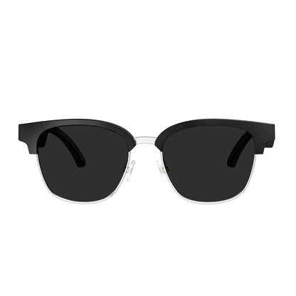 Silver frame black lenses