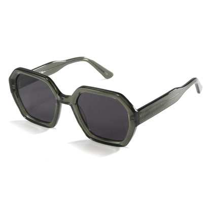 MCROONS Handmade Retro Square Acetate Sunglasses, UV400 TAC Lens, Unisex