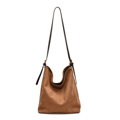 Suede Bags for Women Soft Retro Shoulder Bag With Pu Leather Cosmetic Pouch Slouchy Suede Tote Bag With Customized Logo